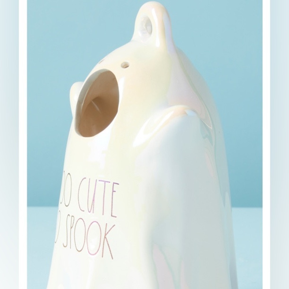 👻NEW Rae Dunn - TOO CUTE TO SPOOK - Luster Ghost Birdhouse by Rae Dunn - Picture 2 of 4